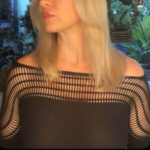 New Scala One Size Black 3/4 sleeve sexy top Brazil small medium large